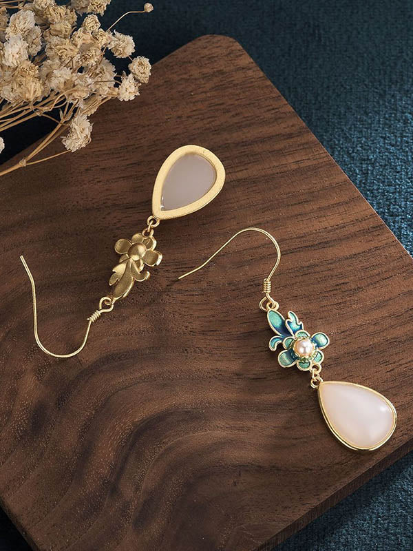 Original Flower-Embellished Split-Joint Earrings Accessories