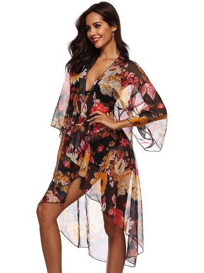 Fashion Flared Sleeves Cover-Up