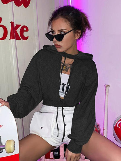 Hooded Cropped Sweatshirts