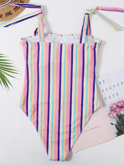 Printed Knotted One-Piece Swimwear