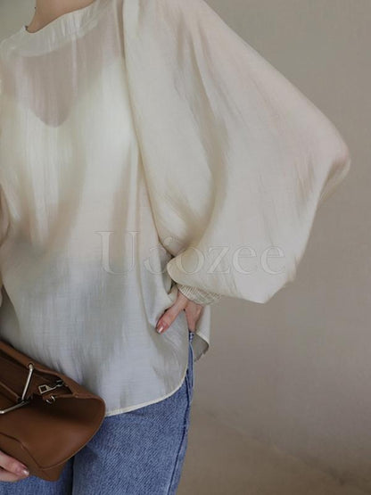 Casual Puff Sleeves Blouses