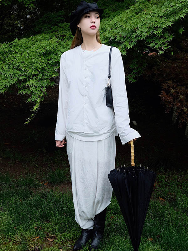 Casual Solid Color Asymmetric Empire Harem Capri-Pants