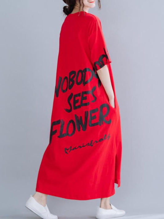 New Loose Oversize  Lettre Printed Dress