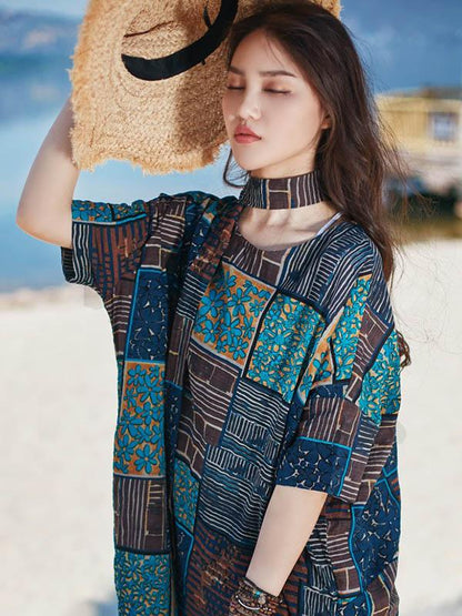 2019 Summer New Original Fashion Loose Oversize Bamboo Hemp Maxi Dress
