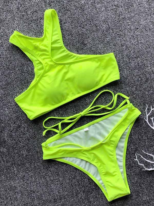 Sexy Leopard Print Bandge Bikinis Swimsuit