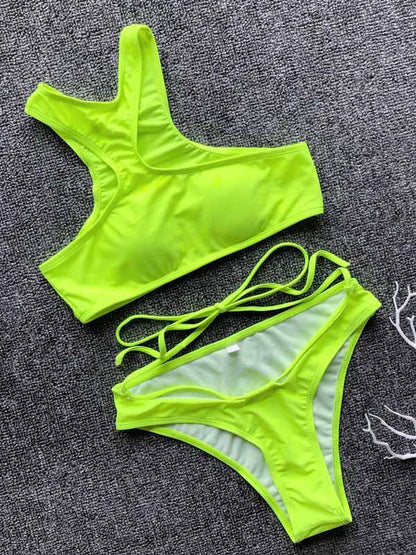 Sexy Leopard Print Bandge Bikinis Swimsuit