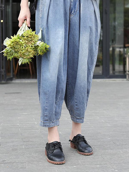 Loose Retro Denim Harem Pants