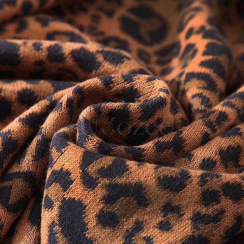 Leopard Knit Wool Blankets