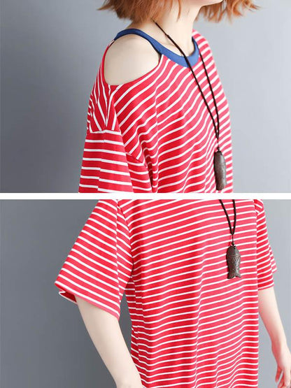 Cotton Oversize Striped Dress