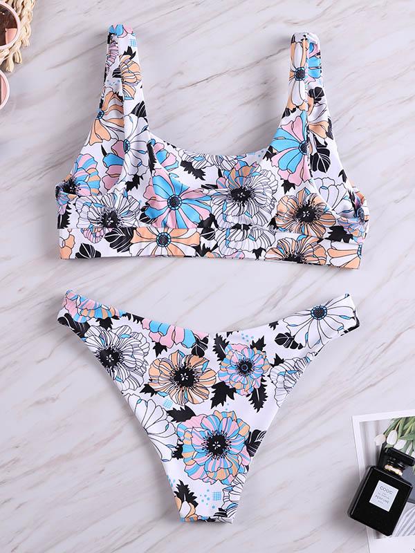 Sexy Kinematic Printing Split Type Bikini Swimsuit