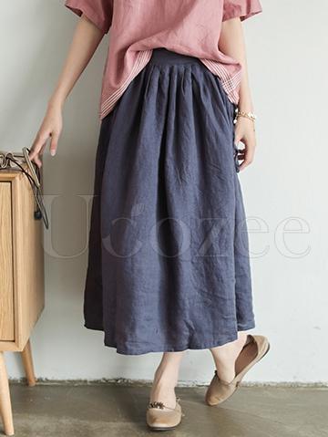 Literary Linen Split-side Skirt