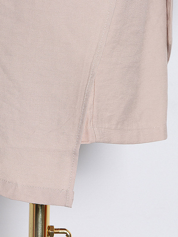 Urban Solid Color Asymmetric Batwing Sleeve Midi Dress