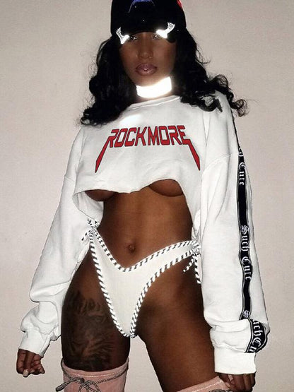 Fashion Bare Midriff Sweatshirt