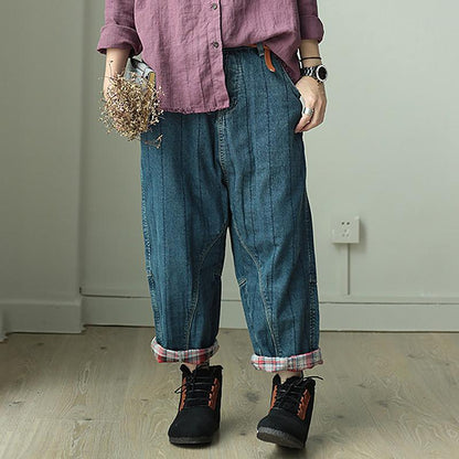 Women Deep Crotch Denim Jeans