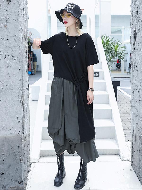 Cropped High-low Loose Plus Size T-shirt Top