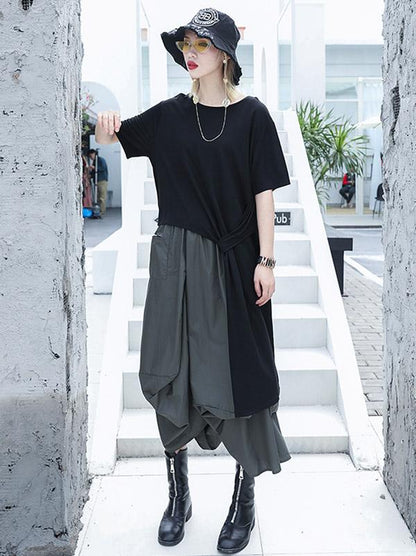 Cropped High-low Loose Plus Size T-shirt Top