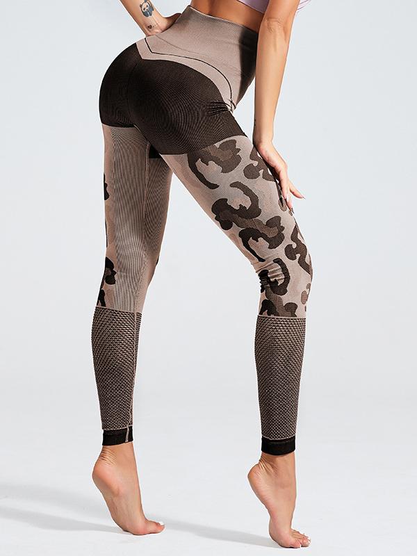 Camouflage Split-Joint  High-Waisted Sports Leggings