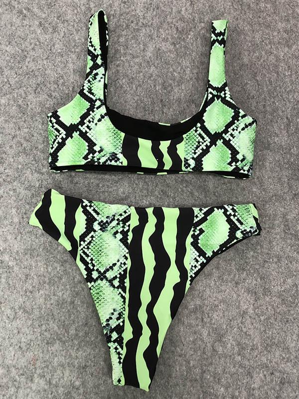 Snakes Print Bikini Swimsuit