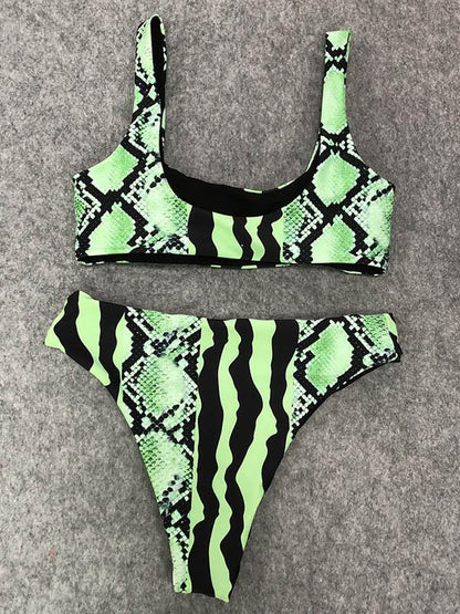 Snakes Print Bikini Swimsuit