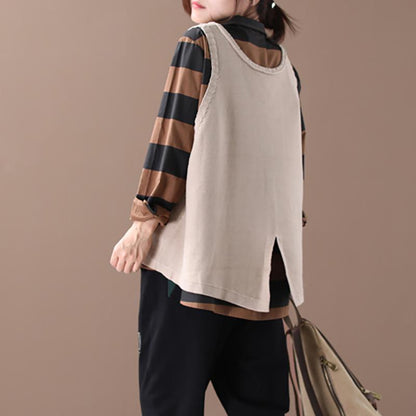Buykud Front Pocket Pure Color Knitted Waistcoat