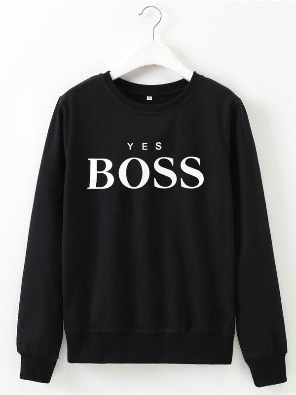 Letter Printed Round-neck Sweatershirt