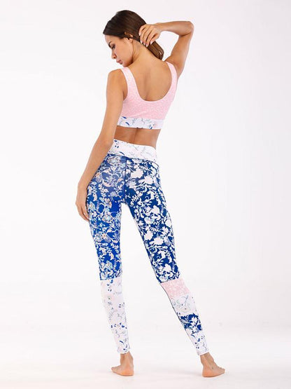 Fashion Printed Floral Fresh Yoga Suits