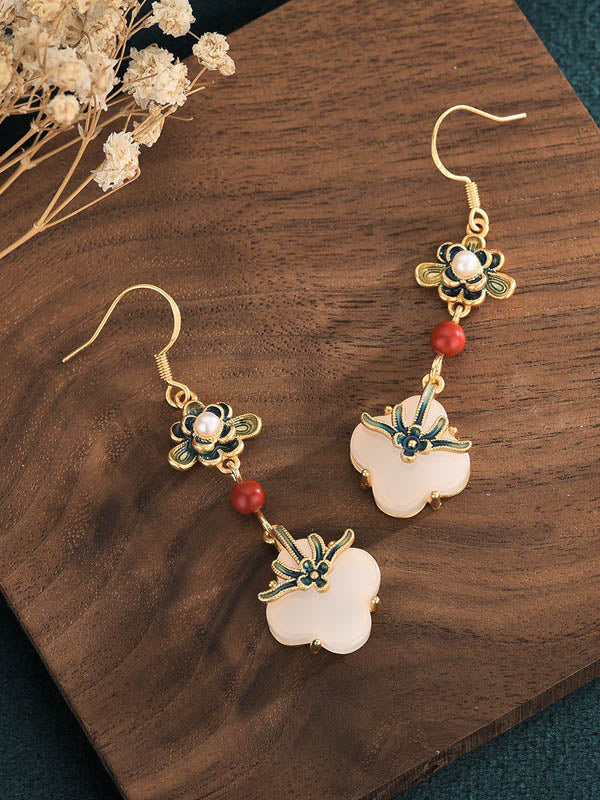 Vintage Flower-Embellished Split-Joint Earrings Accessories