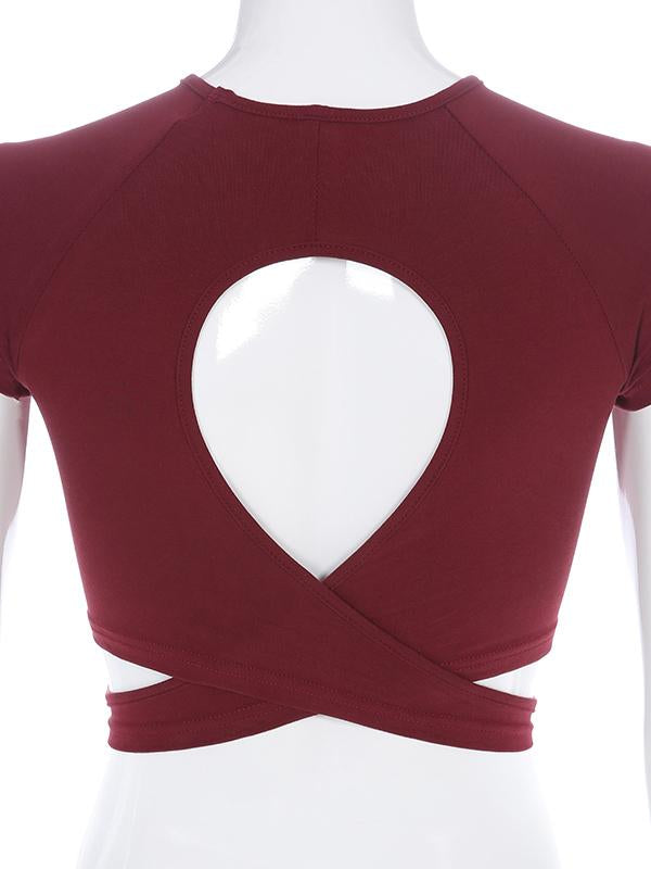 Sexy Backless Cross Strap T-Shirt