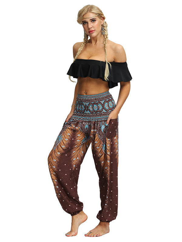 Bohemia Loose Printed Elastics Knickerbockers& Yoga Pants