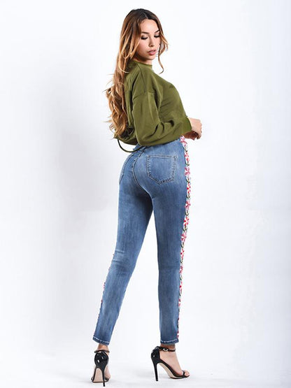 Fashion Elastic Jeans Pants Bottoms