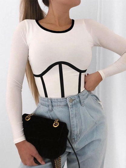 Simple Split-Joint Bodycon T-Shirt