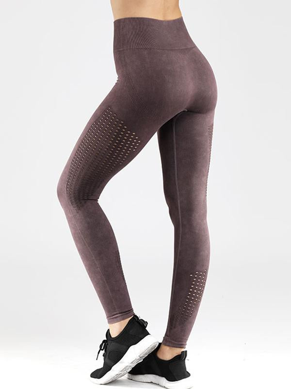 Sexy Quick Dry Solid Hollow Yoga Leggings