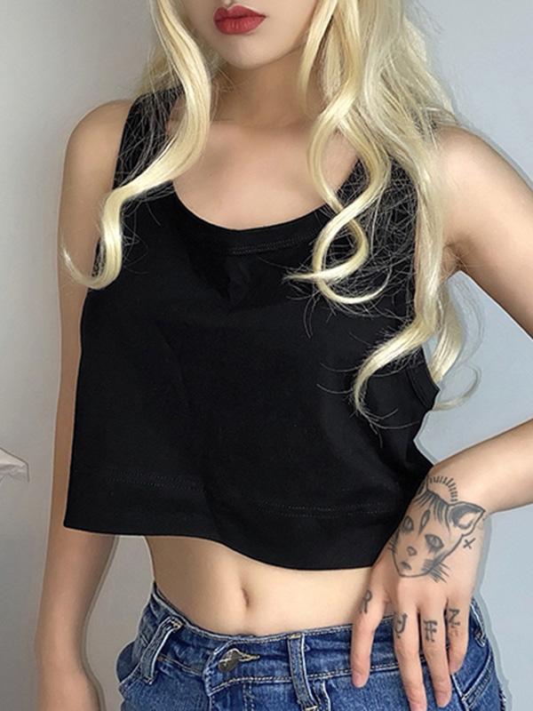 Casual Loose Solid Color Sports Tanks