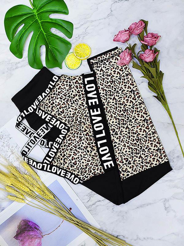 Leopard Printed Sports Bra&Leggings Suits