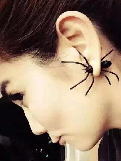 Punk Wacky Black Spider Earring Accessories