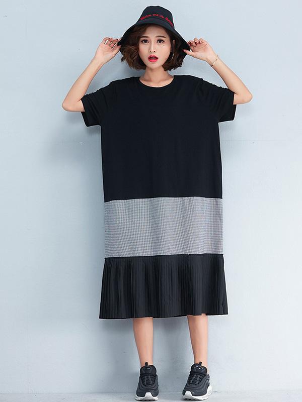 2019 Spring New Loose Split-joint Dress