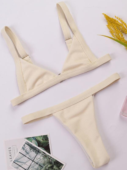 Strap Solid Fashion Bikinis Swimwear