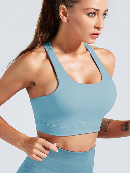 Solid Elasticity Wireless Shockproof Sports Bra