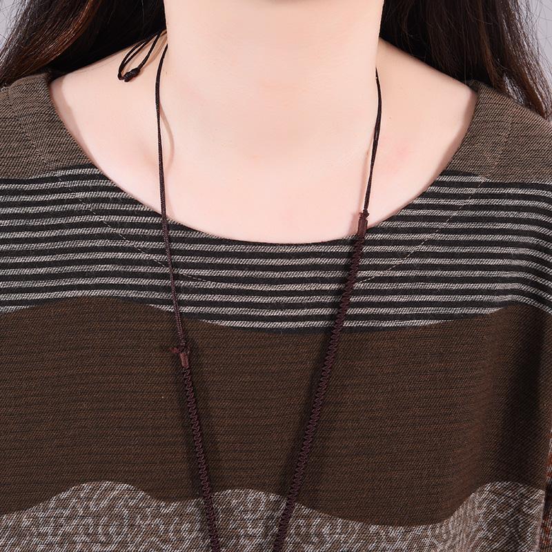 Wavy Colorful Stripes Retro Elegant Loose Dress