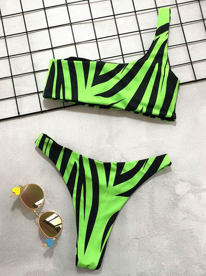 Bandeau One Shoulder Bikini Swimsuit