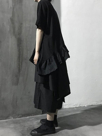 Original Falbala Solid Asymmetric T-Shirt