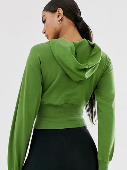Solid Cut Out Sports Hoodie