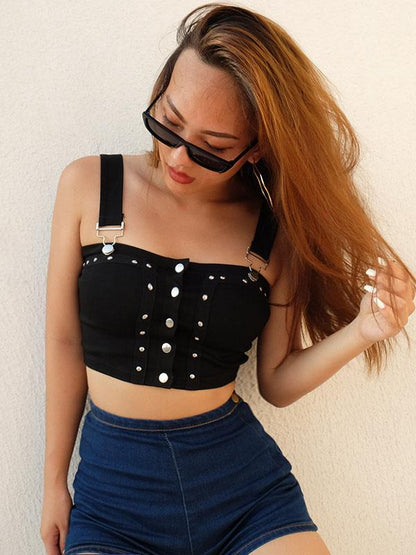 Fashion Sexy Straps Buckle Vest Top