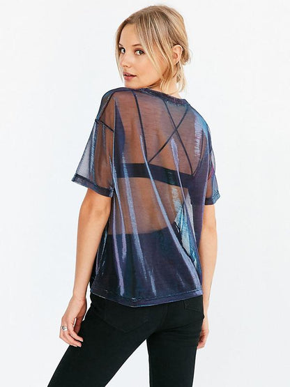 Casual See-through Gauze T-shirt