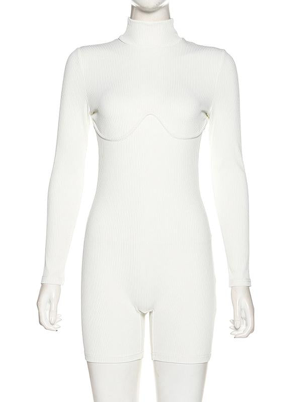 Solid Comfortable Long Sleeves Yoga Romper