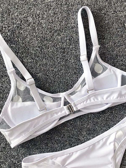 Solid Color Split-Joint Underwired Split Bikini Swimsuit