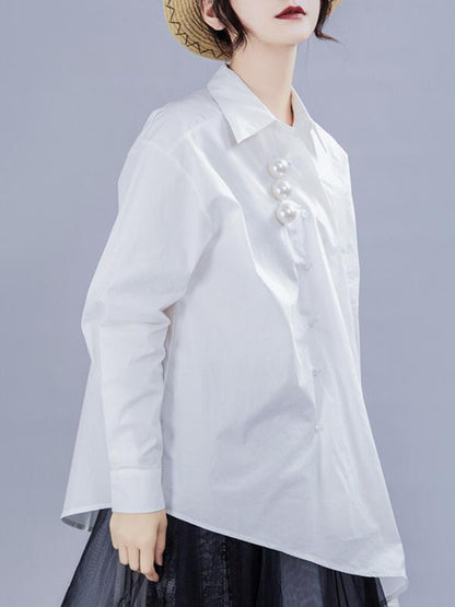 Casual Pearl Split-joint Shirt