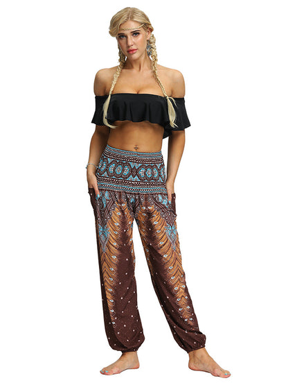 Bohemia Loose Printed Elastics Knickerbockers& Yoga Pants