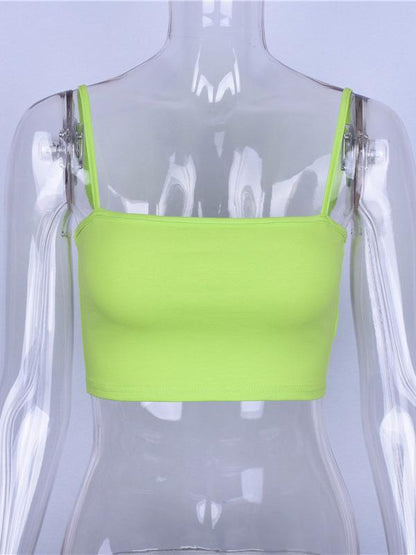 Spaghetti-neck Cropped Tanks
