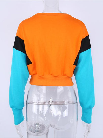 Candy Color Split-joint Sweatshirt